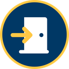 Open door with an arrow pointing in