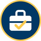 Briefcase with a check mark